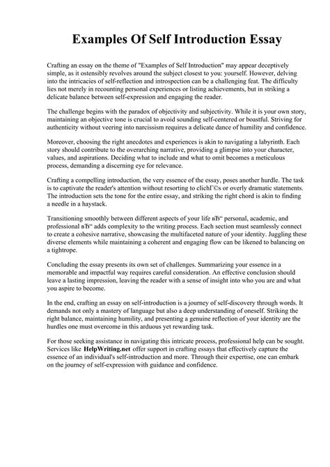 Image result for Self Introduction Essay Examples