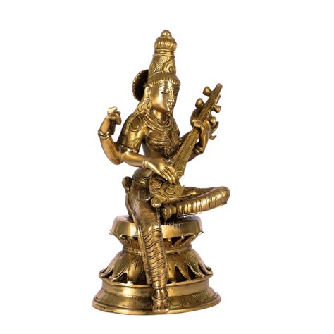 Buy Saraswati Brass Statue 12 inch - Budhshiv.com
