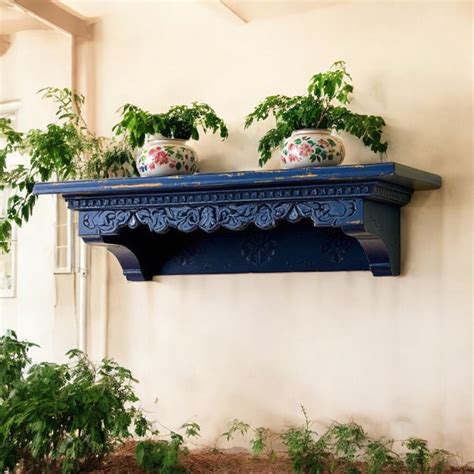 Vintage Indian Carved Wooden Wall Shelf – Antique Jharokha-Style Displ ...