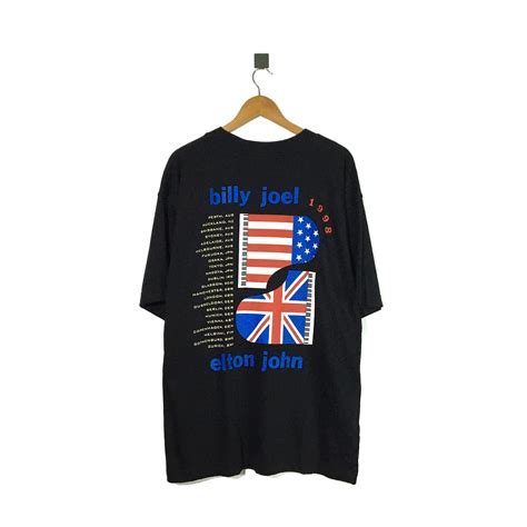 Vintage 90d Black Elton John Billy Joel Tour | Etsy | T shirt top, Top ...