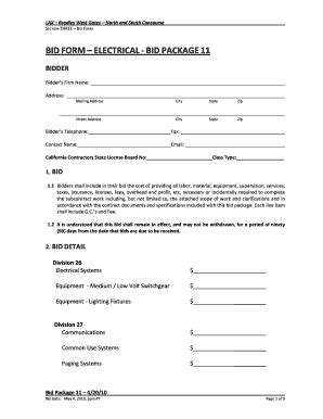 LAX Bradley West Gates Electrical Bid Form - Fill Out, Sign & Share ...