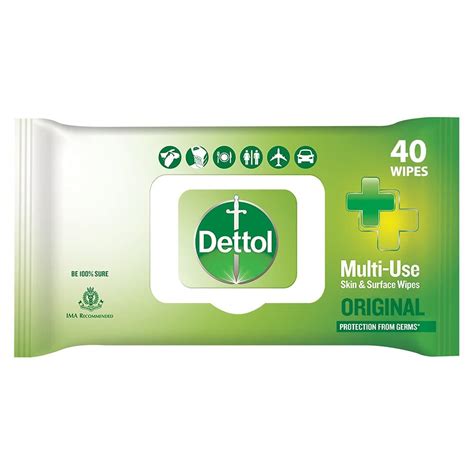 Dettol Germ Protection Wet Wipes for Skin & Surfaces, Original - 40 Wi ...