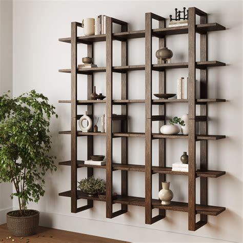Solid Wood Adjustable Wall Shelf Dark Brown in 2025 | Wood wall shelf ...