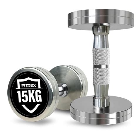 Buy Fitrxx Pair of chrome plated steel Fixed Weight Dumbbells - Gym ...