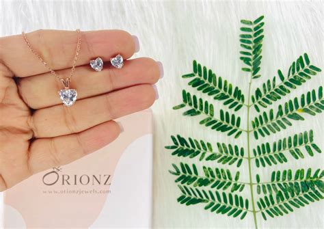 Timeless Heart Silver Solitaire Set For Women | Orionz Jewels