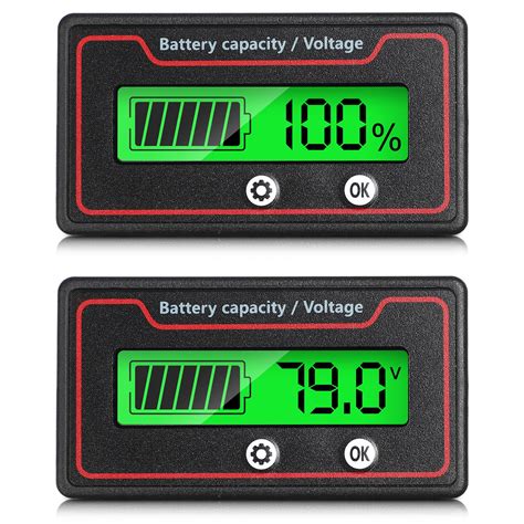Buy 9-120V Battery Meter with Alarm Battery Indicator 12V Battery ...
