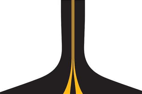 Highway with perspective and two orange lines straight line road white ...