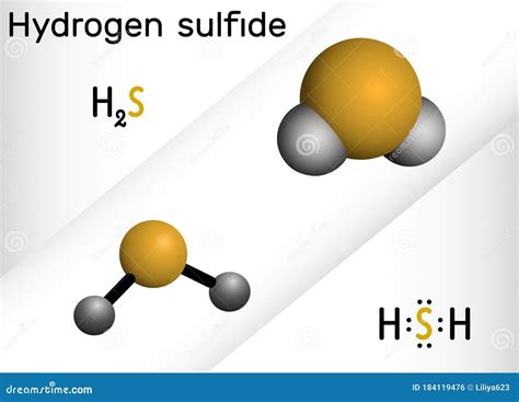 Hydrogen Sulfide, Hydrosulfuric Acid, H2S Molecule. it is Highly Toxic and Flammable Gas with ... - what is the smell of rotten eggs