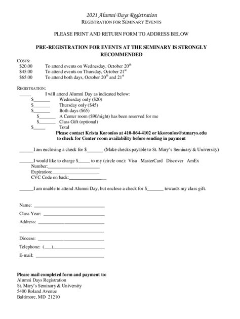 Fillable Online Seminary Registration Instructions Fax Email Print ...