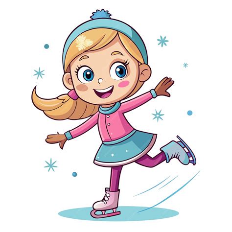 Premium Vector | Cartoon Girl Ice Skating Vector Illustration