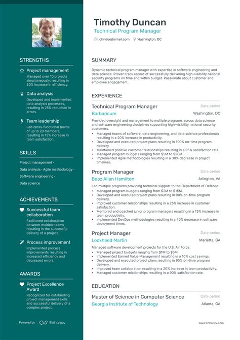 Resume Examples for Program Manager 的图像结果