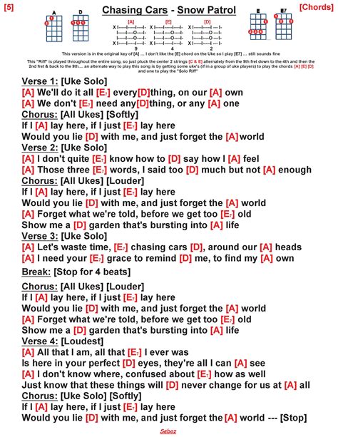 Guitar Chords for Snow Patrol - Chasing Cars