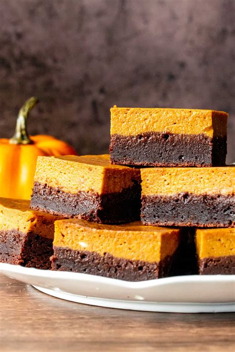 Pumpkin Brownies - Fudgy Brownie with a Layer of Pumpkin Pie - Just so ...