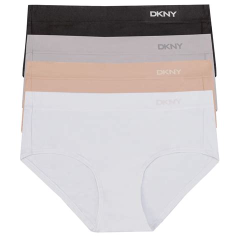 DKNY Women's Soft Stretch Microfiber Cotton 4 Pack Hipster Panties ...