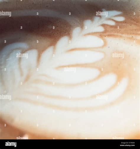 Latte art - Rosetta shape Stock Photo - Alamy