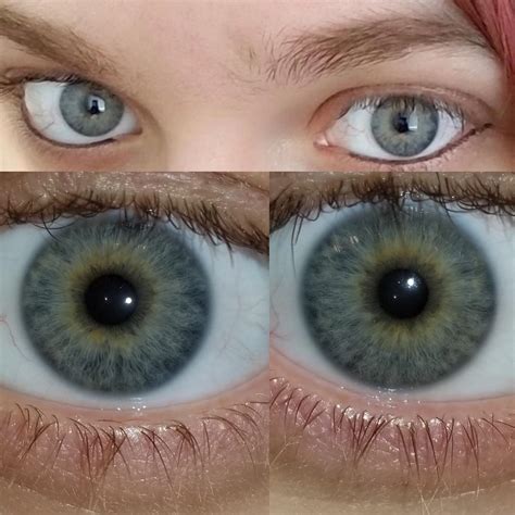 Grey eyes. I’ve had them called blue, green and even hazel one time ...