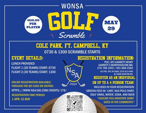 2024 NSA Golf Scramble, Cole Park Golf Course, Clarksville, 29 May 2024 ...