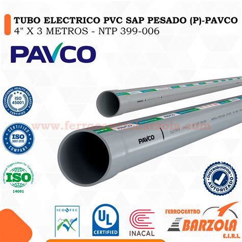 Tubo Eléctrico PVC SAP Pesado 4" x 3 m - NTP 399.006 - PAVCO - Ferreteria