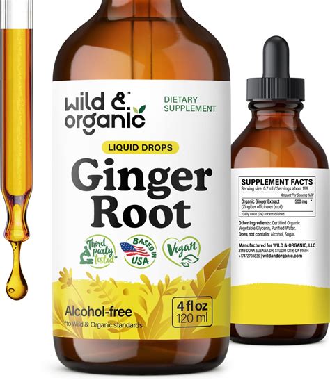Amazon.com: Wild & Organic Ginger Root Extract Drops - Immune ...