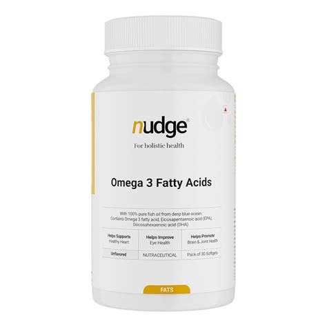 Nudge Omega 3 Fish Oil 30 Softgel Capsules for Healthy Heart, Joint ...