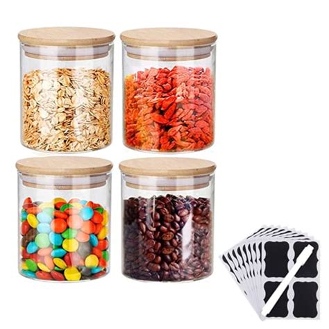 Buy Nankis Food Storage Jar,Set of 4 Glass Jars for Food Storage, Glass ...