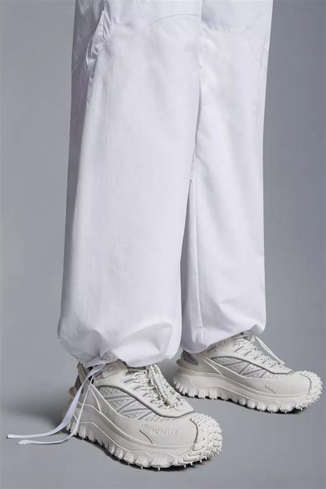 Optical White Nylon Trousers - Trousers & Shorts for Women | Moncler CY