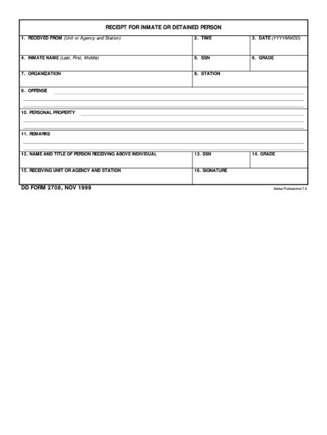 1999 Form DD 2708 Fill Online, Printable, Fillable, Blank - pdfFiller