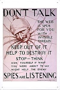 World War I One Tin Sign Metal Poster (reproduction) of Don't talk, the ...