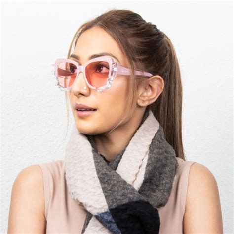 Buy TED SMITH Cat Eye Sunglasses 100% UV Rays Blocking Pink Lens ...