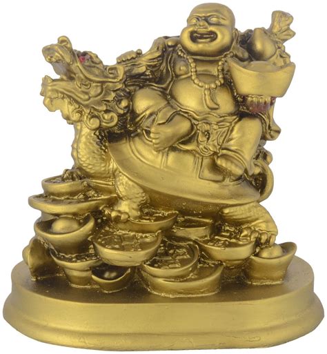 Buy Odishabazaar Polyresin Feng Shui Laughing Buddha Sitiing On Dragon ...