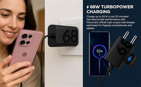 Original 68W Turbo Power USB C Charger Compatible with Motorola Edge 60 ...