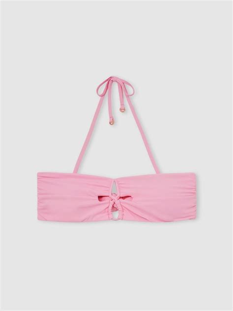 Buy Reiss Pink Ari Cut-Out V-Wire Bandeau Bikini Top from Next India