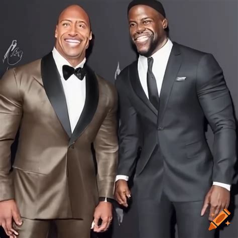 Dwayne johnson and kevin hart on Craiyon