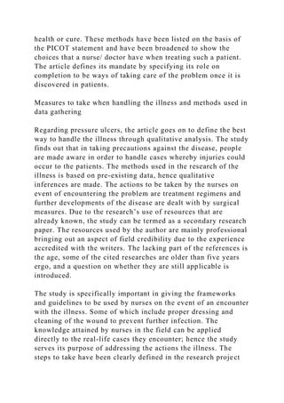 Image result for Picot Statement Example