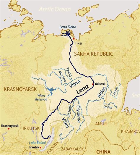 Yenisei River On World Map