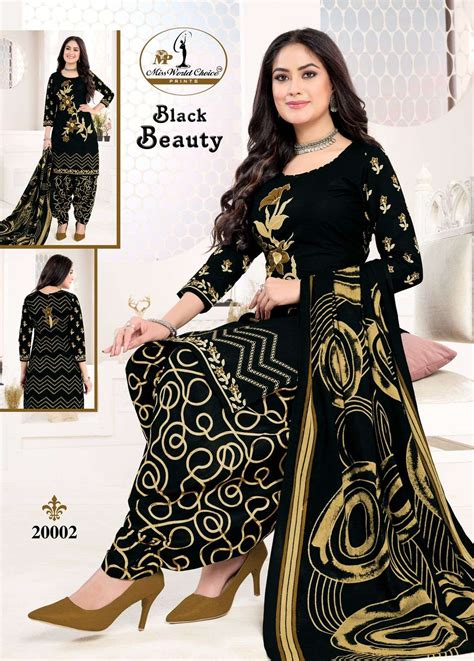 MISS WORLD CHOICE BLACK BEAUTY VOL 2 COTTON BANDHANI PRINT PATIYALA ...
