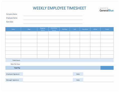 Image result for Employee Weekly Timesheet