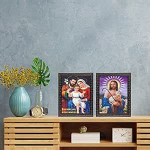 Indianara Combo (Set of 2) Jesus Christ Framed wall Painting with Table ...
