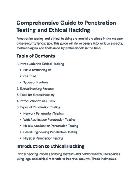 Comprehensive Guide to Penetration Testing and Ethical Hacking ...