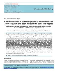 Characterization of potential probiotic bacteria isolated from sorghum ...