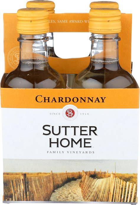 Sutter Home Chardonnay, White Wine, 187 mL Bottles, 4 pack at Amazon's ...