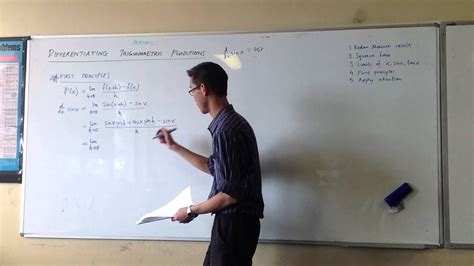 Image result for First Principles Differentiation Sinx