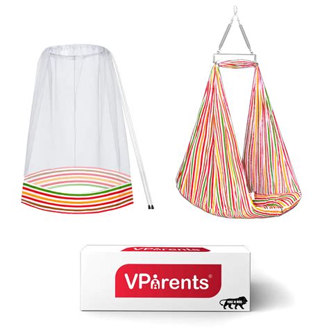 VParents Neonate Baby Swing Cradle with Mosquito Net and Spring