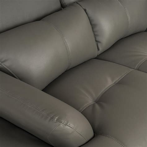 Buy Orlando 3 Seater Slate Grey Leatherette Sofa Online at Durian