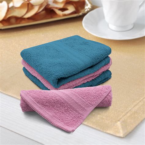 Sassoon Anatolia 4 Piece Cotton Face Towel/Hanky in 500 GSM (30cm X ...
