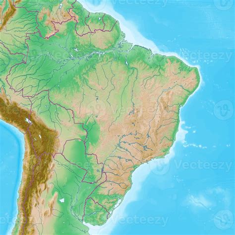 Blank physical topographic map of Brazil 50819605 Stock Photo at Vecteezy