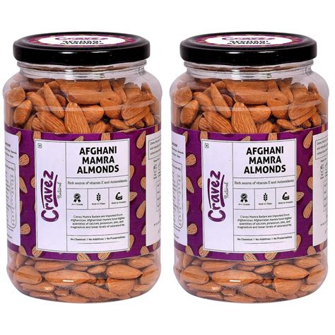 Cravez Natural Almonds Mamra -1Kg - Super Saver Box - Pack of 2 (Grade ...