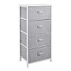 amazon basics Fabric 4-Drawer Storage Organizer Unit for Closet, White ...