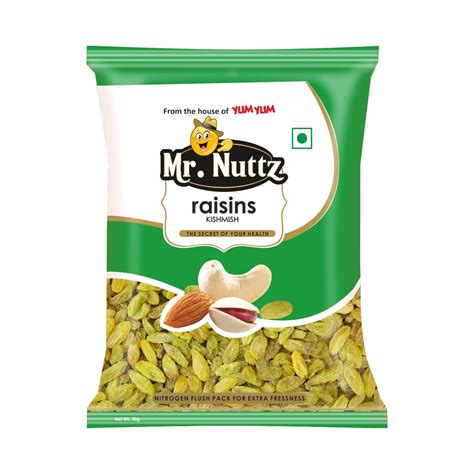 Mr.Nuttz - Plain Seedless Green Raisin (Kishmish) Dried Grapes 50g ...