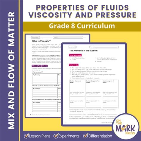 Grade 8 Science Understanding Pressure In Fluids Worksheet Tpt — Island ...
